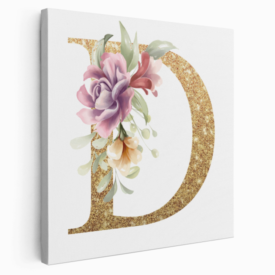 Personalized Monogram canvas print - Letter D