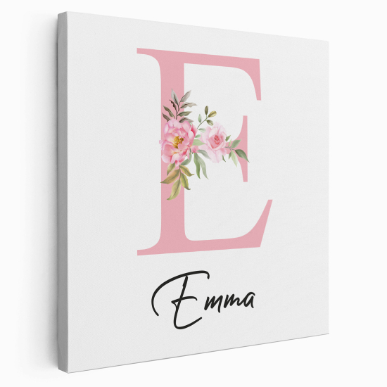 Personalized Monogram canvas print - Letter E