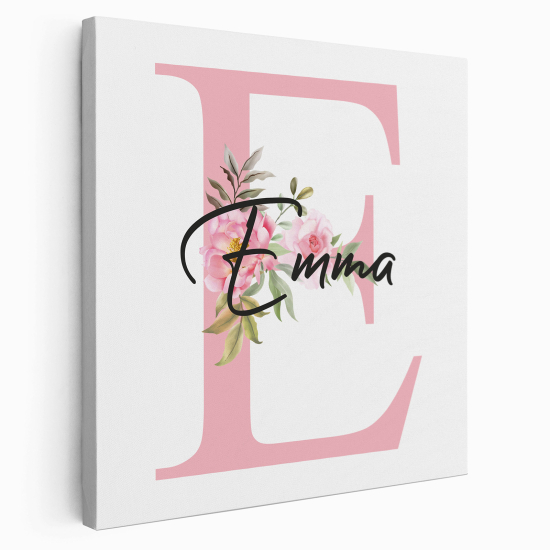 Personalized Monogram canvas print - Letter E