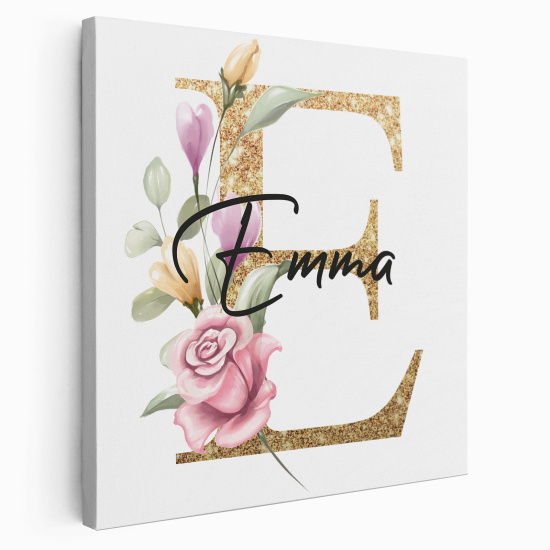 Personalized Monogram canvas print - Letter E