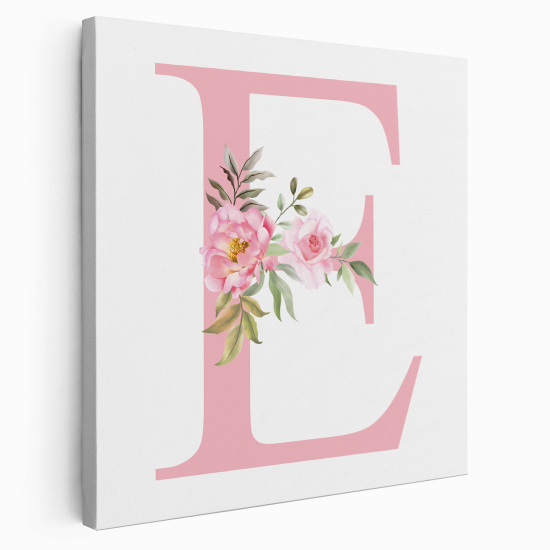 Personalized Monogram canvas print - Letter E