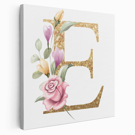 Personalized Monogram canvas print - Letter E