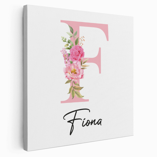 Personalized Monogram canvas print - Letter F