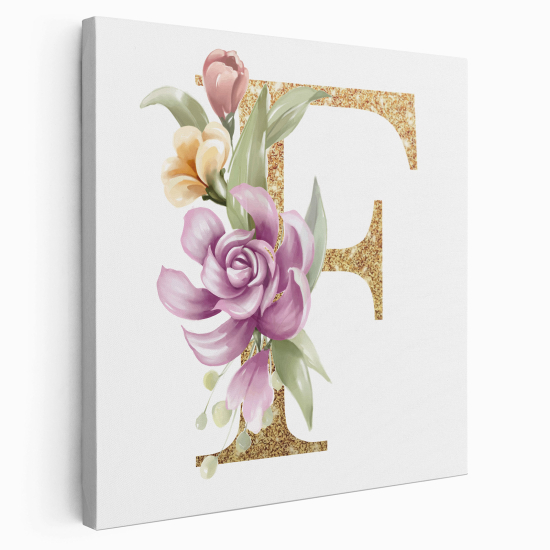 Personalized Monogram canvas print - Letter F