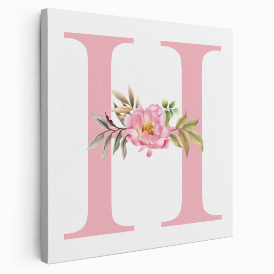 Personalized Monogram canvas print - Letter H