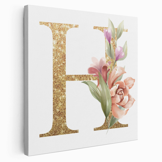 Personalized Monogram canvas print - Letter H