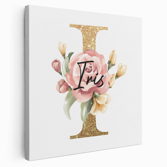 Personalized Monogram canvas print - Letter I