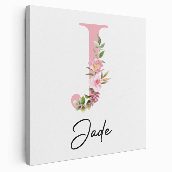 Personalized Monogram canvas print - Letter J