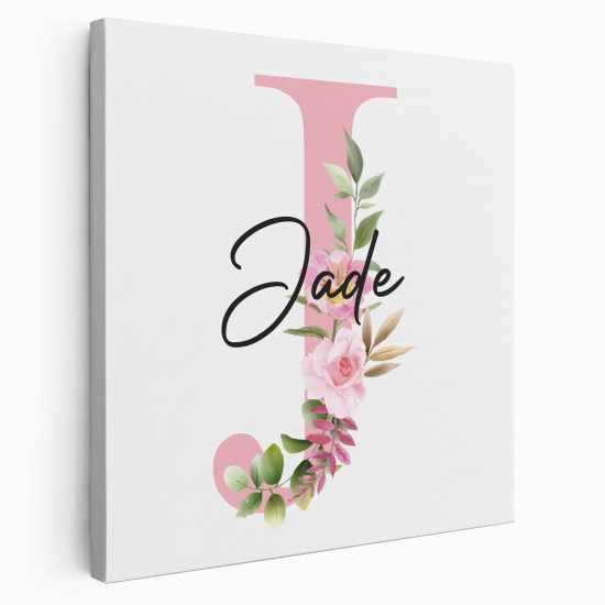 Personalized Monogram canvas print - Letter J