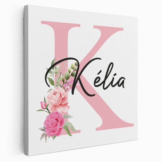 Personalized Monogram canvas print - Letter K