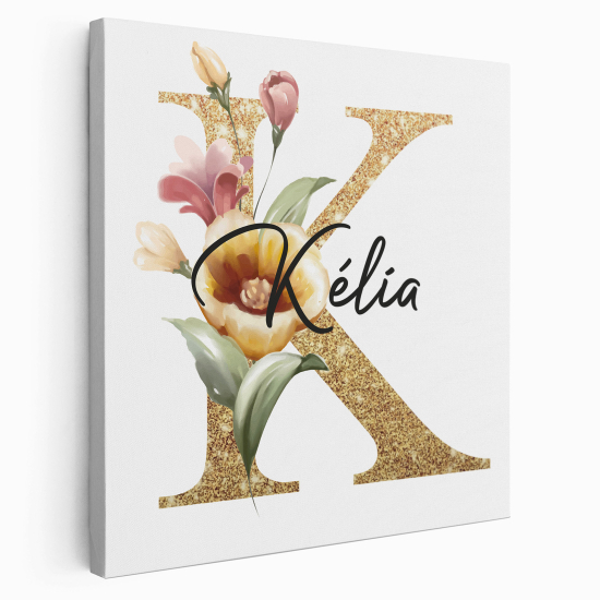 Personalized Monogram canvas print - Letter K