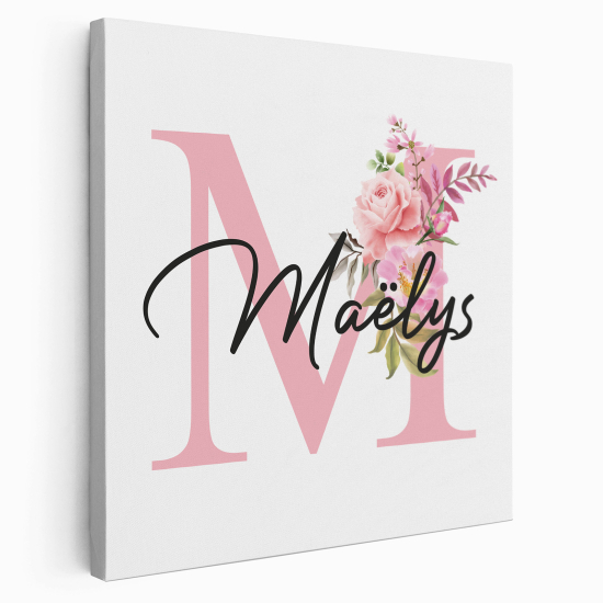 Personalized Monogram canvas print - Letter M