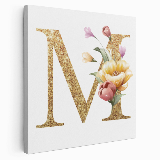 Personalized Monogram canvas print - Letter M