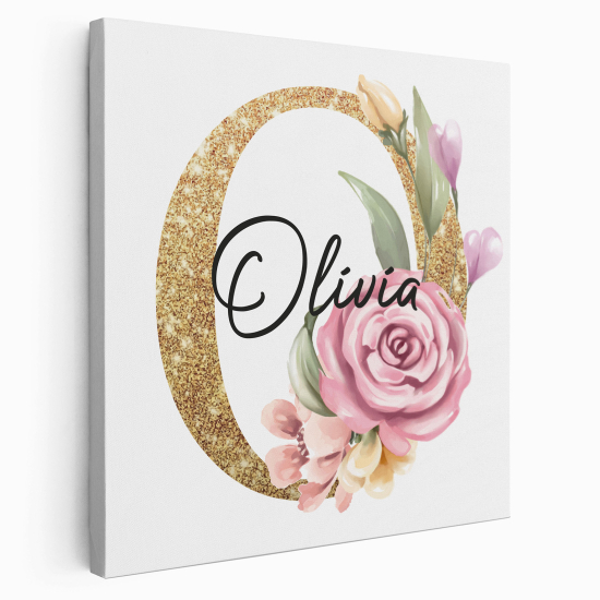 Personalized Monogram canvas print - Letter O