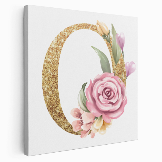 Personalized Monogram canvas print - Letter O