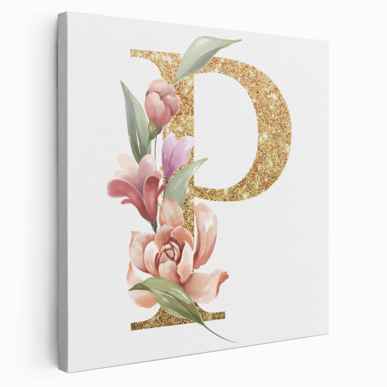 Personalized Monogram canvas print - Letter P