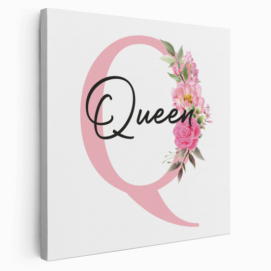 Personalized Monogram canvas print - Letter Q