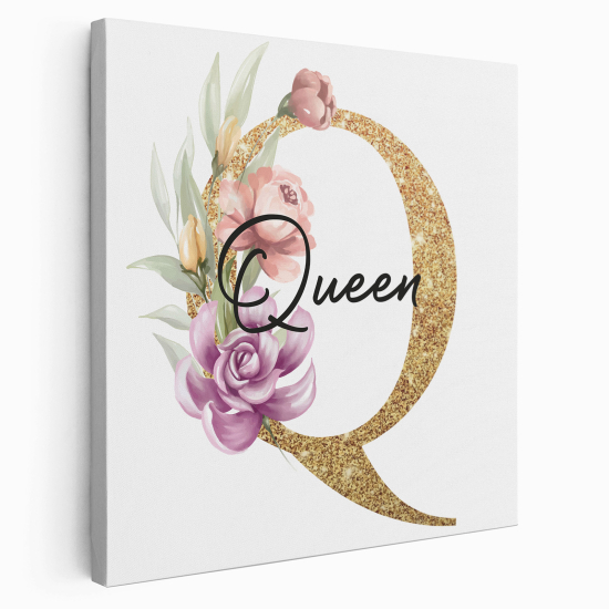 Personalized Monogram canvas print - Letter Q