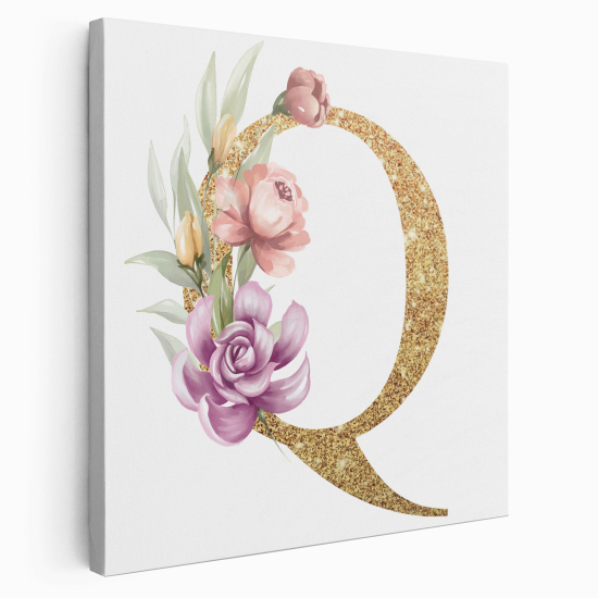 Personalized Monogram canvas print - Letter Q