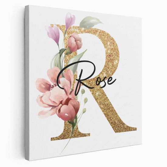 Personalized Monogram canvas print - Letter R