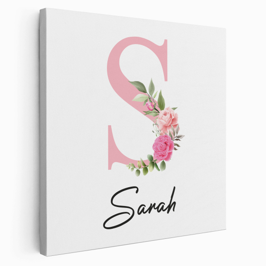 Personalized Monogram canvas print - Letter S