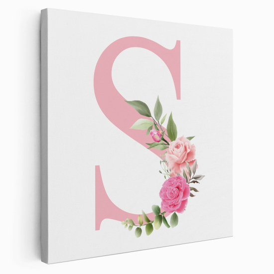 Personalized Monogram canvas print - Letter S