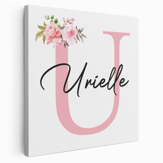 Personalized Monogram canvas print - Letter U