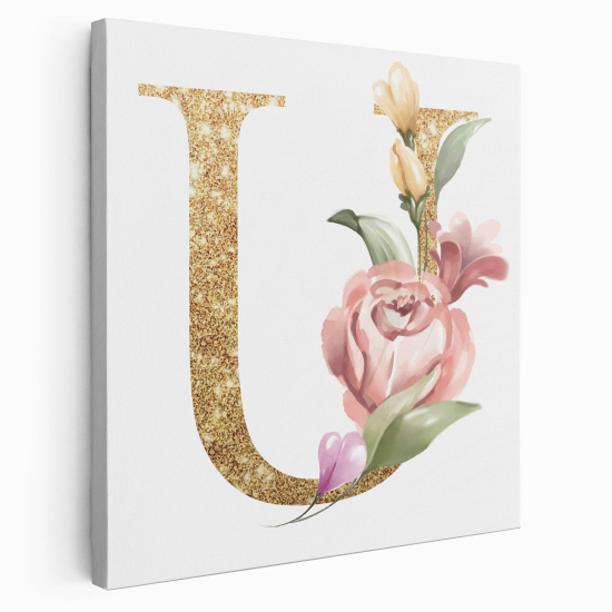 Personalized Monogram canvas print - Letter U