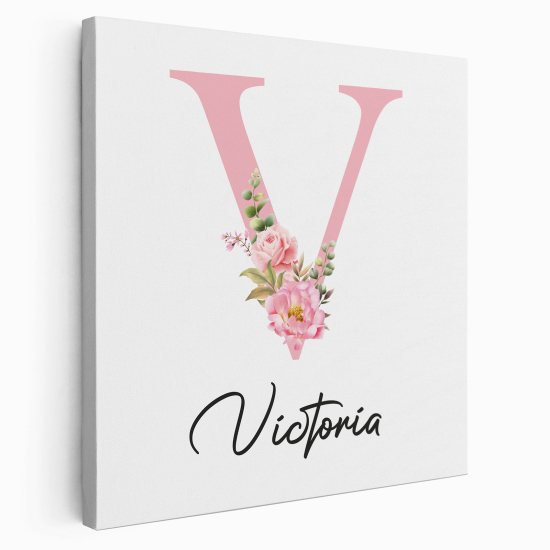 Personalized Monogram canvas print - Letter V