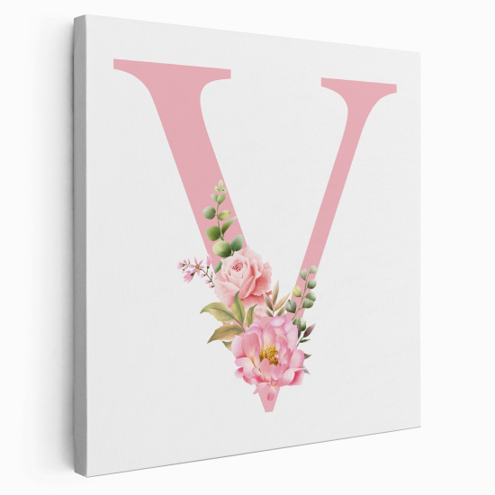 Personalized Monogram canvas print - Letter V