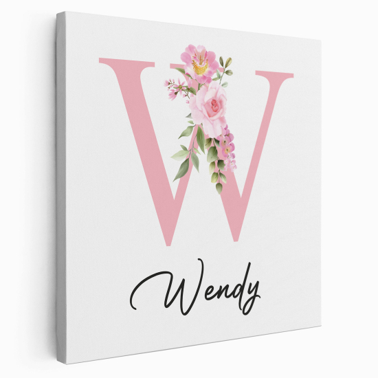 Personalized Monogram canvas print - Letter W