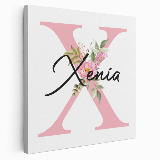 Personalized Monogram canvas print - Letter X