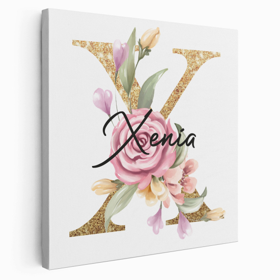 Personalized Monogram canvas print - Letter X