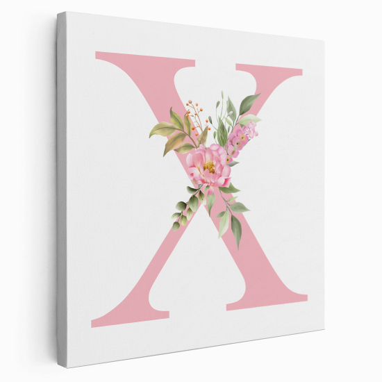 Personalized Monogram canvas print - Letter X