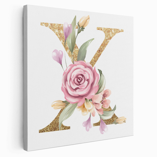 Personalized Monogram canvas print - Letter X