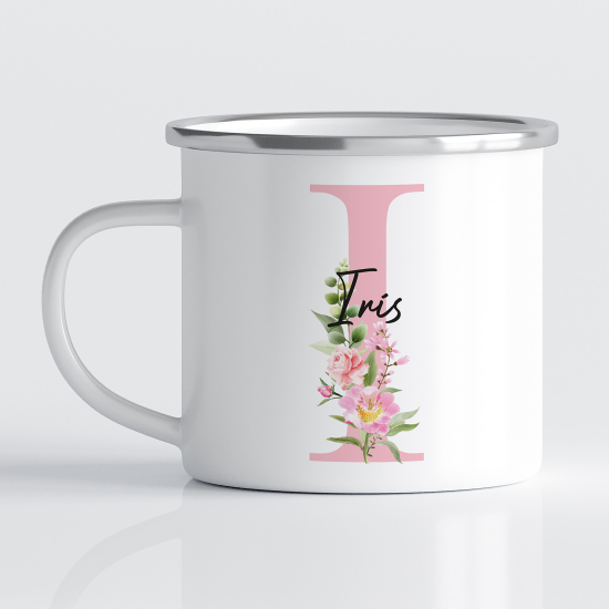 Personalized Monogram Enamel Mug - Letter I