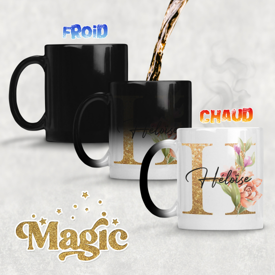 Personalized Monogram Magic Mug - Letter H