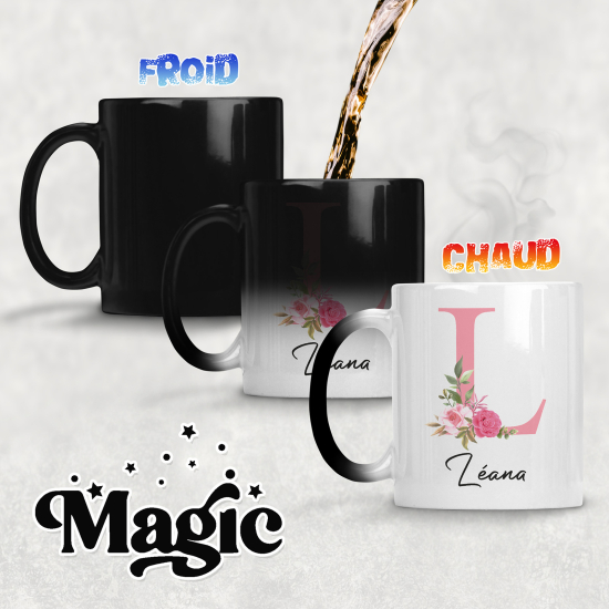 Personalized Monogram Magic Mug - Letter L