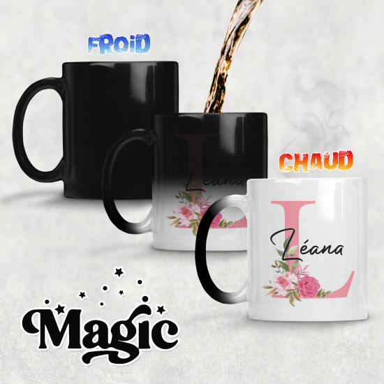 Personalized Monogram Magic Mug - Letter L