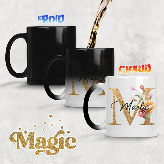 Personalized Monogram Magic Mug - Letter M