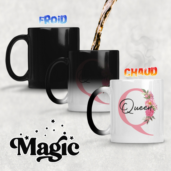 Personalized Monogram Magic Mug - Letter Q