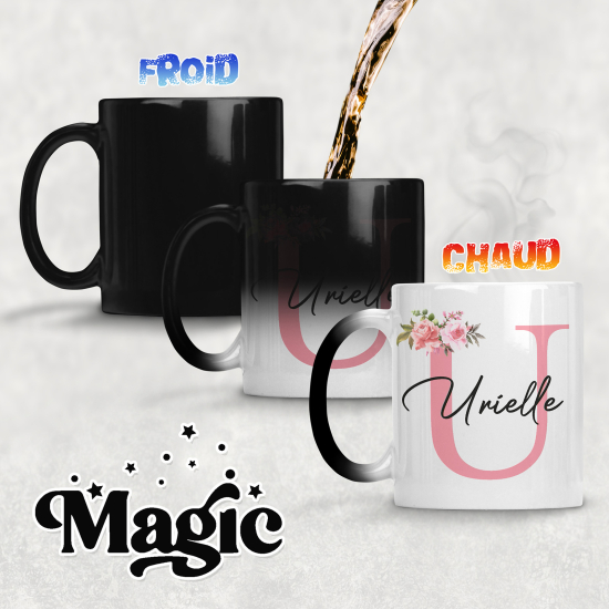 Personalized Monogram Magic Mug - Letter U