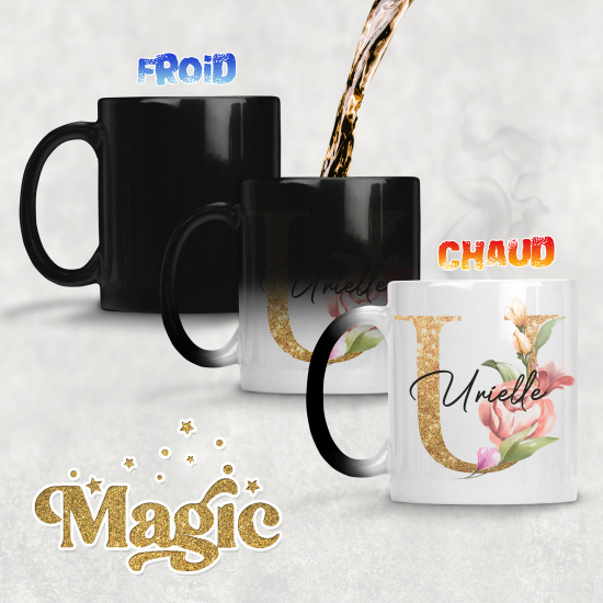 Personalized Monogram Magic Mug - Letter U