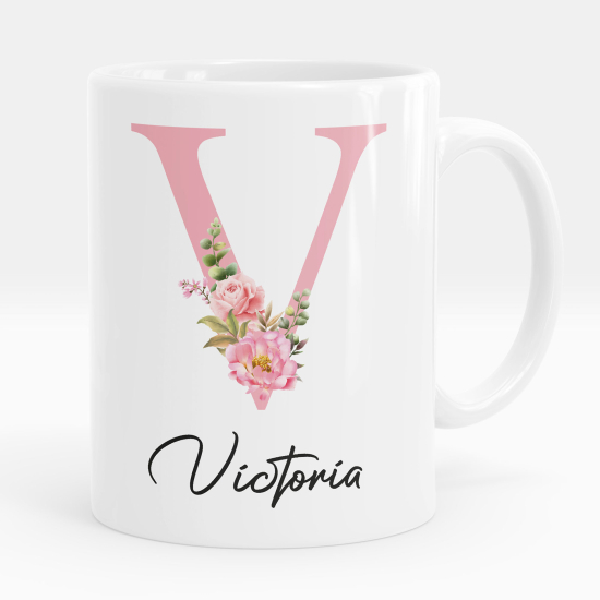 Personalized Monogram Mug - Letter V