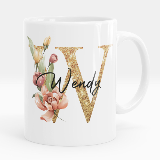 Personalized Monogram Mug - Letter W