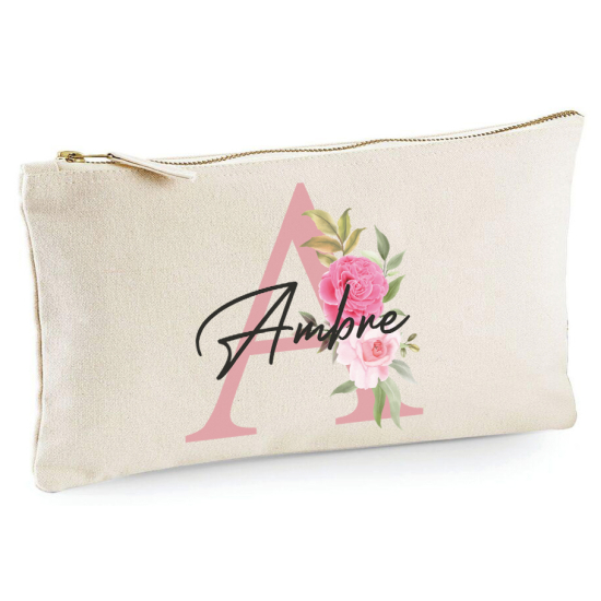 Personalized Monogram Pencil / Pouch - Letter A