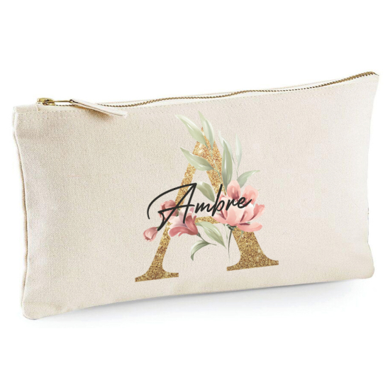 Personalized Monogram Pencil / Pouch - Letter A