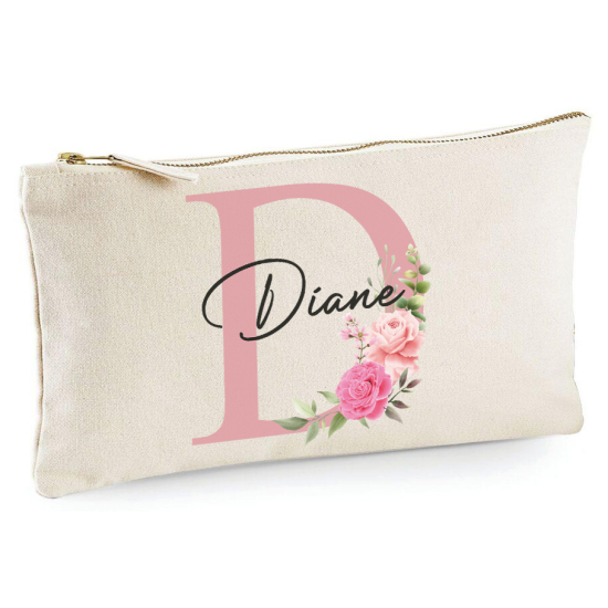 Personalized Monogram Pencil / Pouch - Letter D