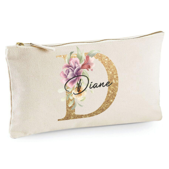 Personalized Monogram Pencil / Pouch - Letter D