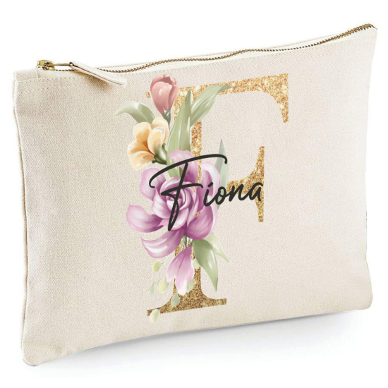 Personalized Monogram Pencil / Pouch - Letter F